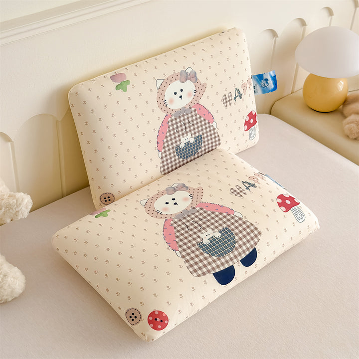 Kids Ergonomic Rectangular Pillow Duo with Removable Printed Covers