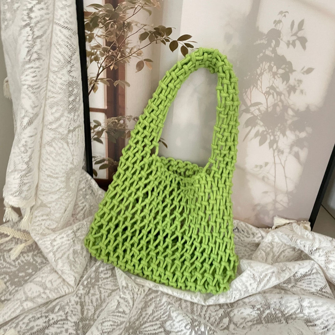 Hand-knotted tote bag in modern design Stornfield
