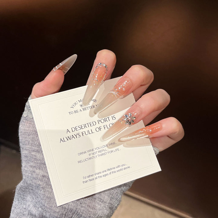 Elegant Stiletto Press-On Nail Extensions with Rhinestones Stornfield