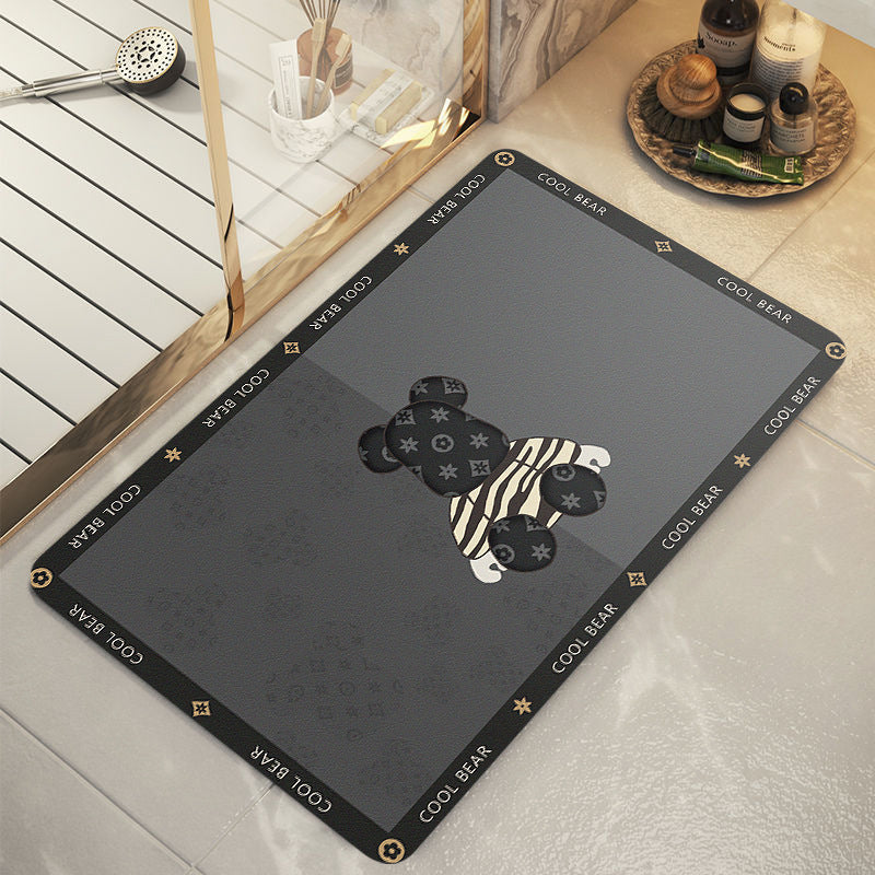 Cozy Cartoon-Printed Bath Mat
