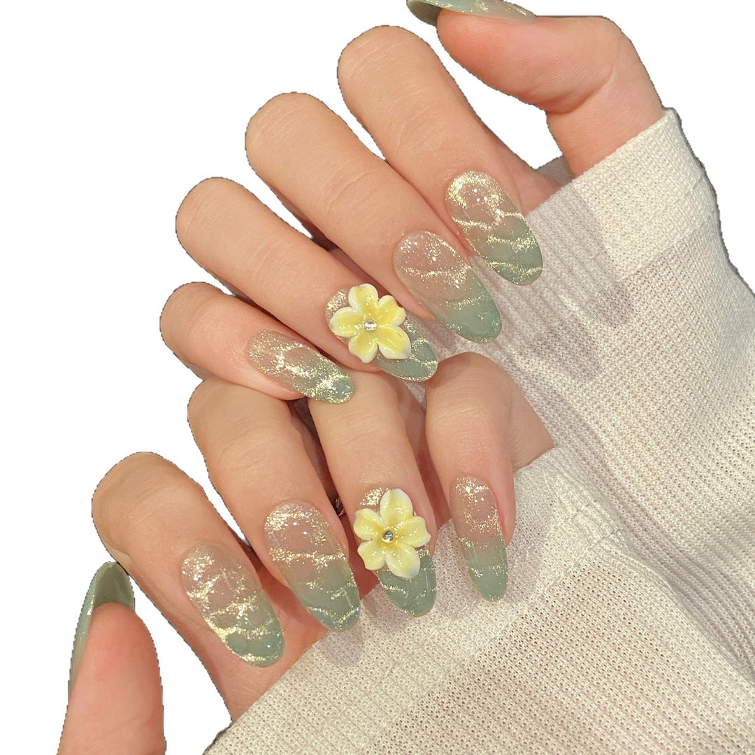 Decorative Floral Press-On Nails Set  1791774257