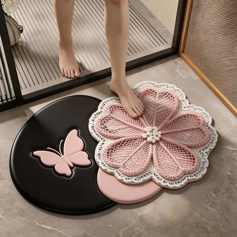 Floral Design Decorative Bath Mat