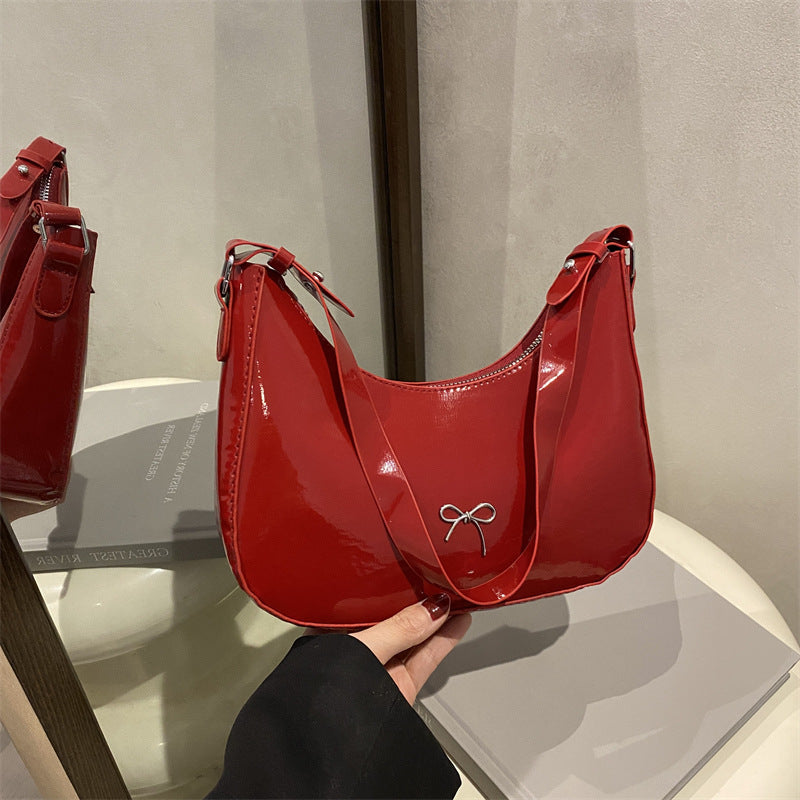 Premium Glossy Faux Leather Hobo Bag Stornfield