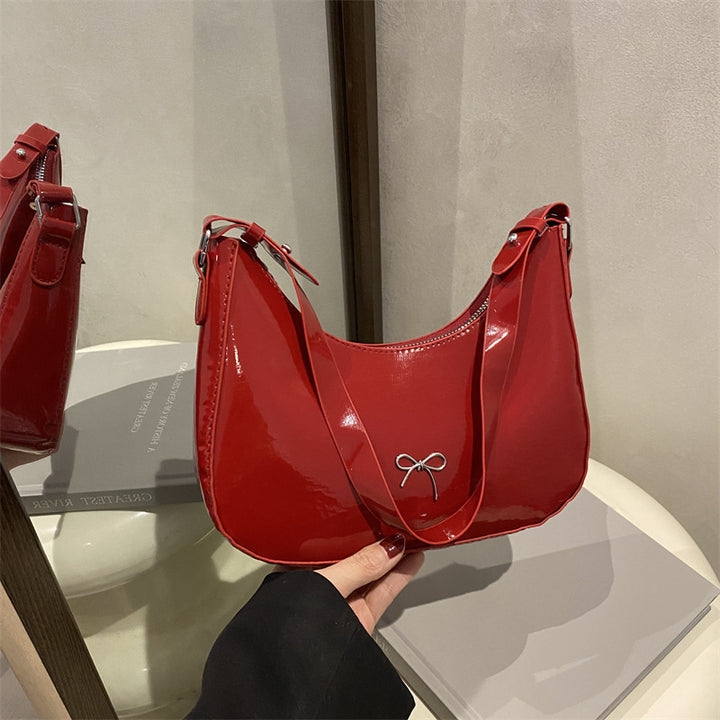 Premium Glossy Faux Leather Hobo Bag Stornfield