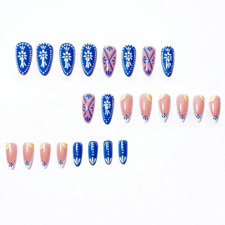 Creative artificial nails with fresh citrus design Stornfield