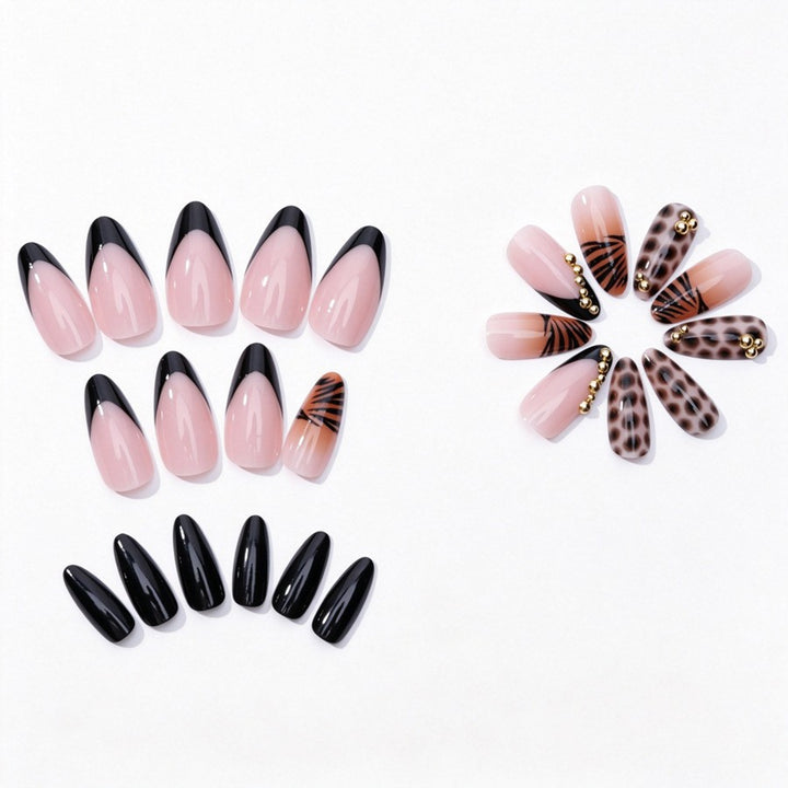 Art nail set with elegant animal and glitter patterns Stornfield
