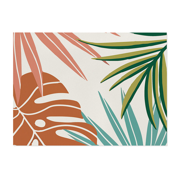 Botanical Printed Cotton-Linen Rectangular Dining Placemat with Non-Slip Backing