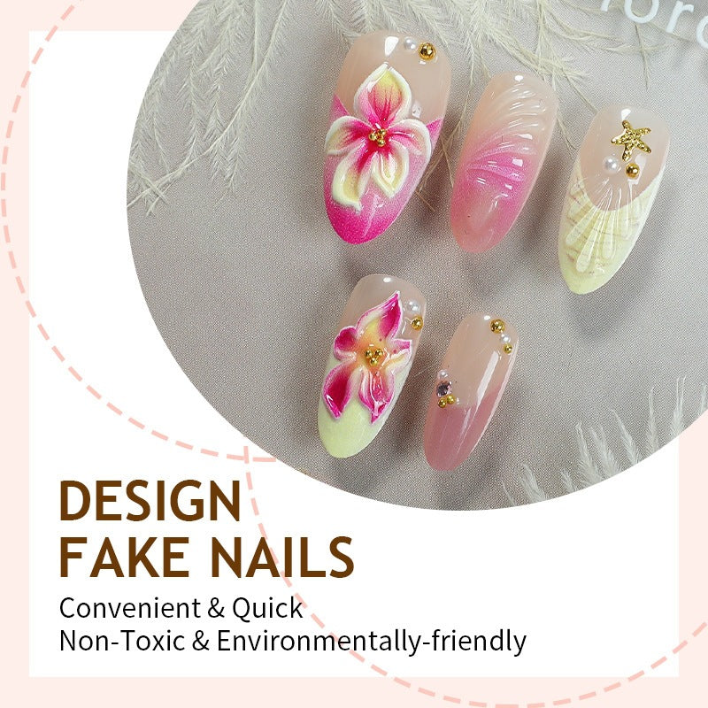 Artificial nail set with floral 3D designs Stornfield
