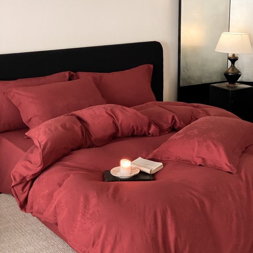 Textured Wavy-Quilted Cotton-Look Duvet Cover and Pillowcase Set