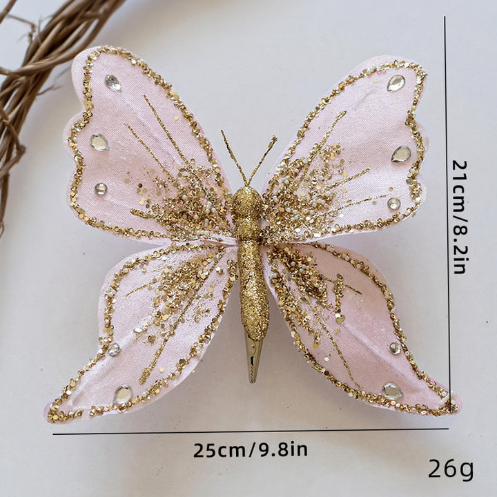 Elegant butterfly hair clips with glitter and rhinestones Stornfield