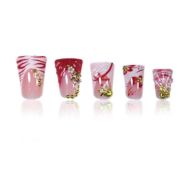 Premium 3D Floral Stiletto Press-On Nails Stornfield