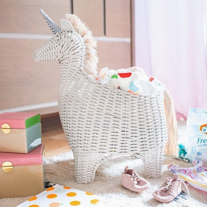 Playful decoration basket in unicorn design Stornfield