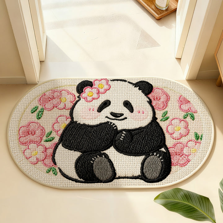 Cute Panda-Themed Indoor Decorative Mat
