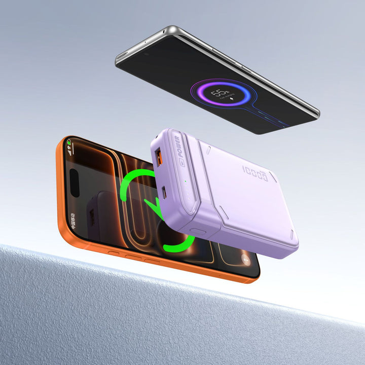 Wireless power bank with inductive fast charger and smart charging indicator Stornfield