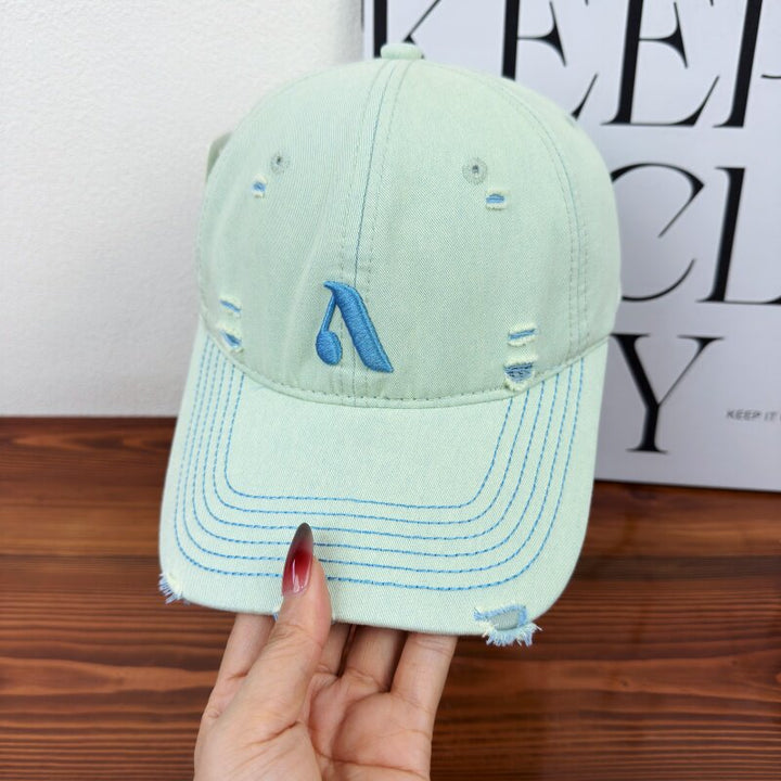 Men's Distressed Denim Style Cap Stornfield