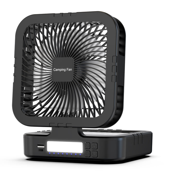Portable Battery-Operated Camping Fan with LED Light Stornfield