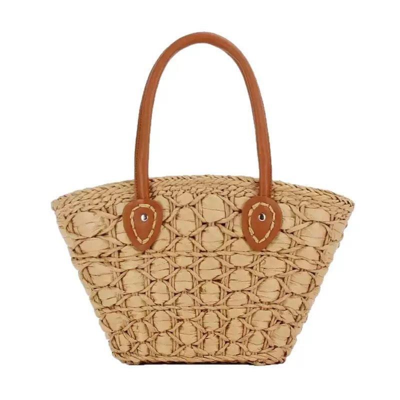 Handcrafted basket bag with elegant leather accents Stornfield