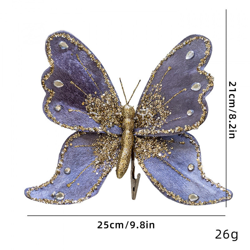 Elegant butterfly hair clips with glitter and rhinestones Stornfield