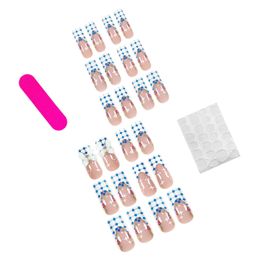 Artistic acrylic nails with playful design Stornfield