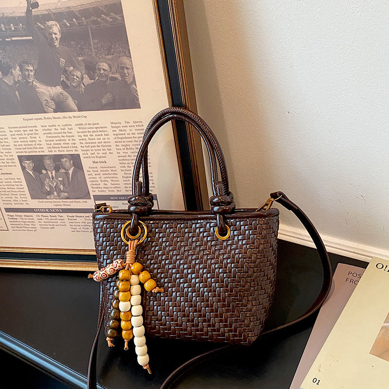 Woven Leather Mini Handbag