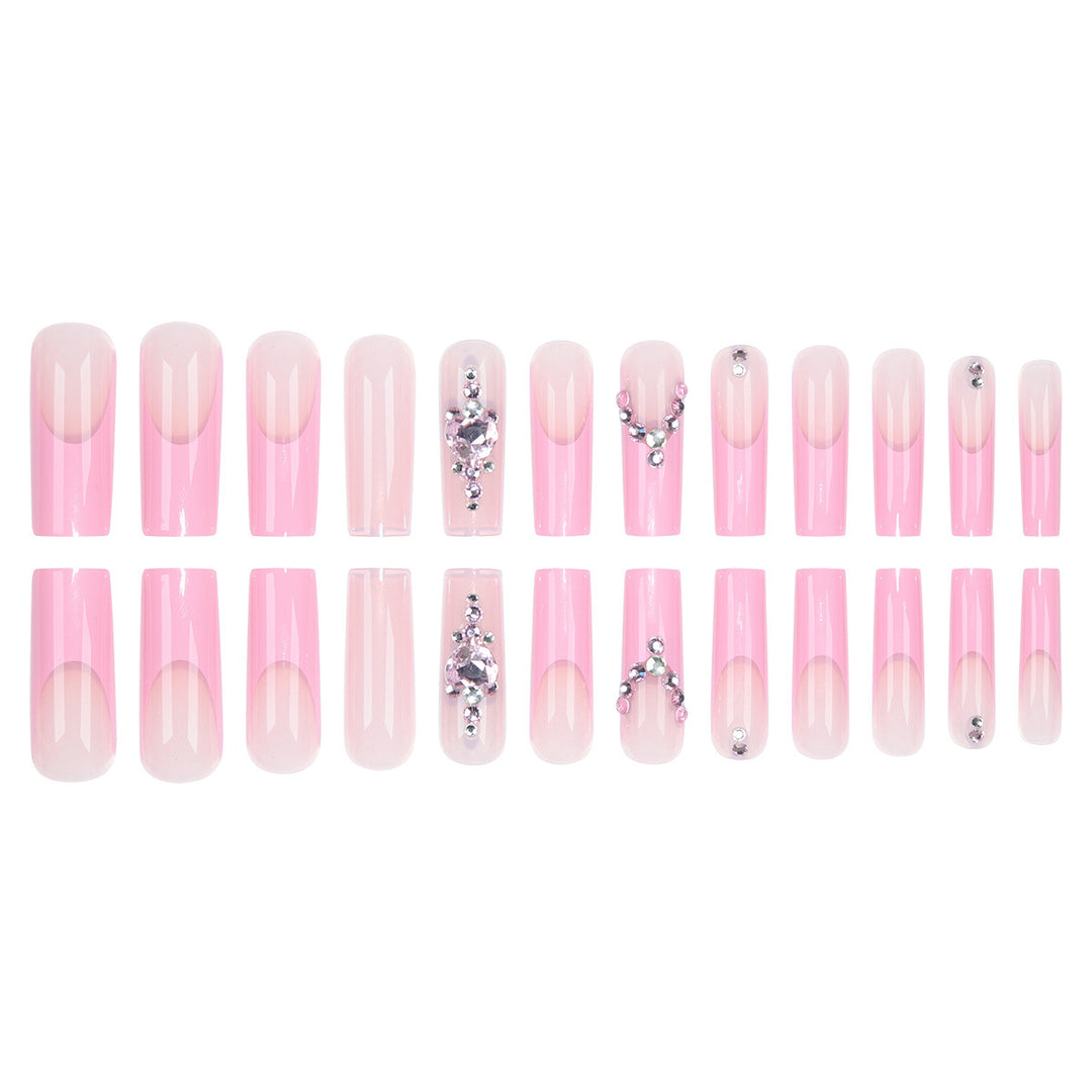 Glamorous Crystal-Embellished Long Press-On Nails Stornfield
