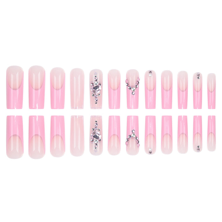 Glamorous Crystal-Embellished Long Press-On Nails Stornfield