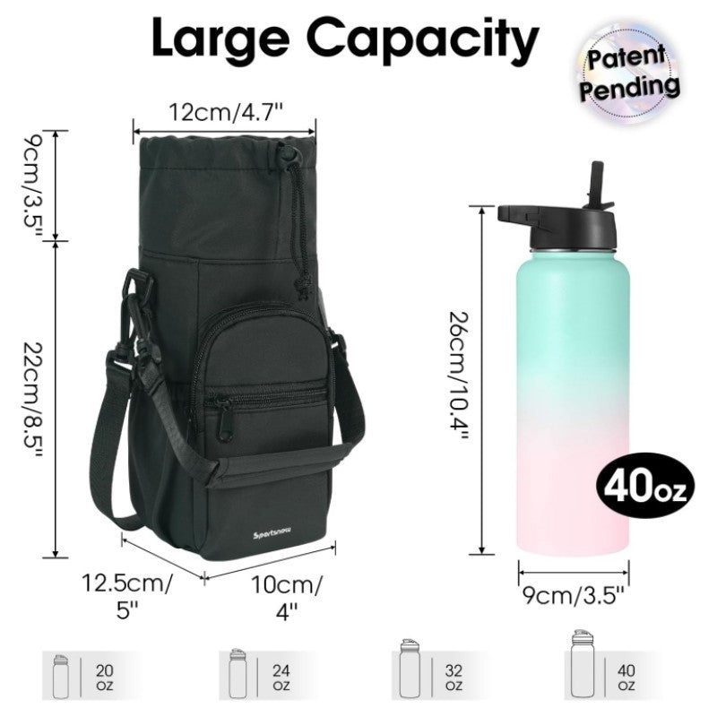 Insulated drinking bottle carrying bag with external compartment Stornfield