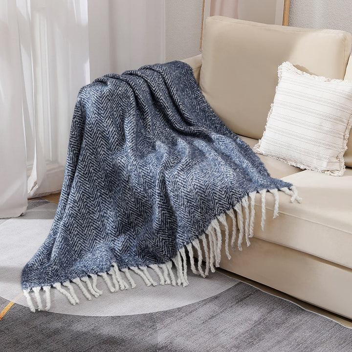 Herringbone Woven Throw Blanket