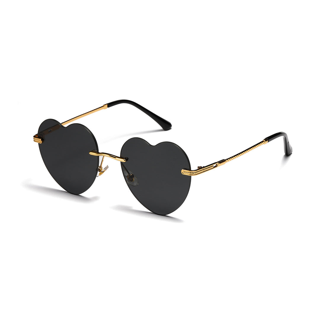 Ladies trendy heart sunglasses with mirrored lenses Stornfield