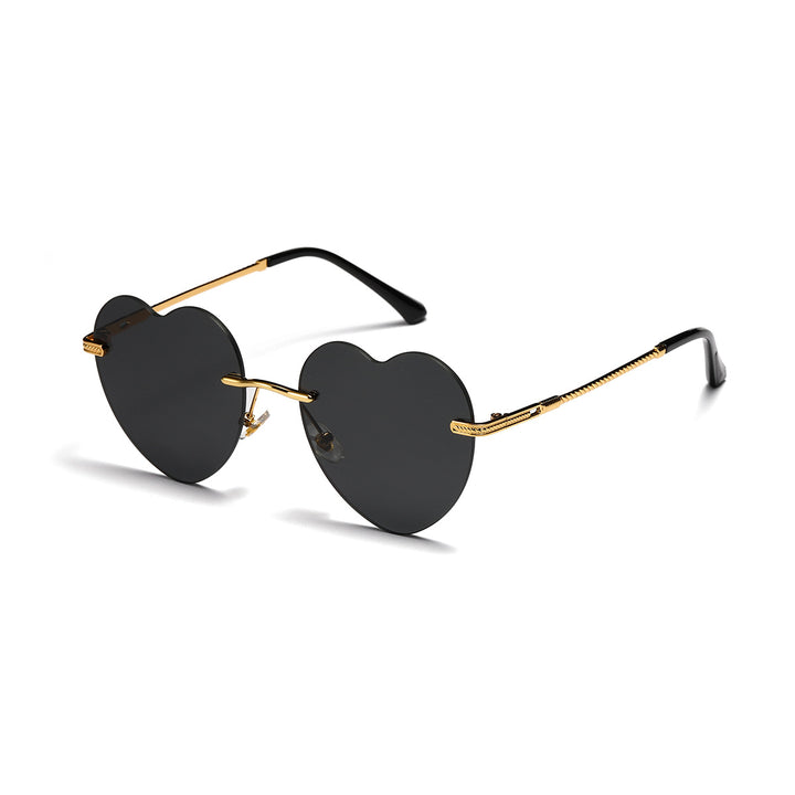 Ladies trendy heart sunglasses with mirrored lenses Stornfield