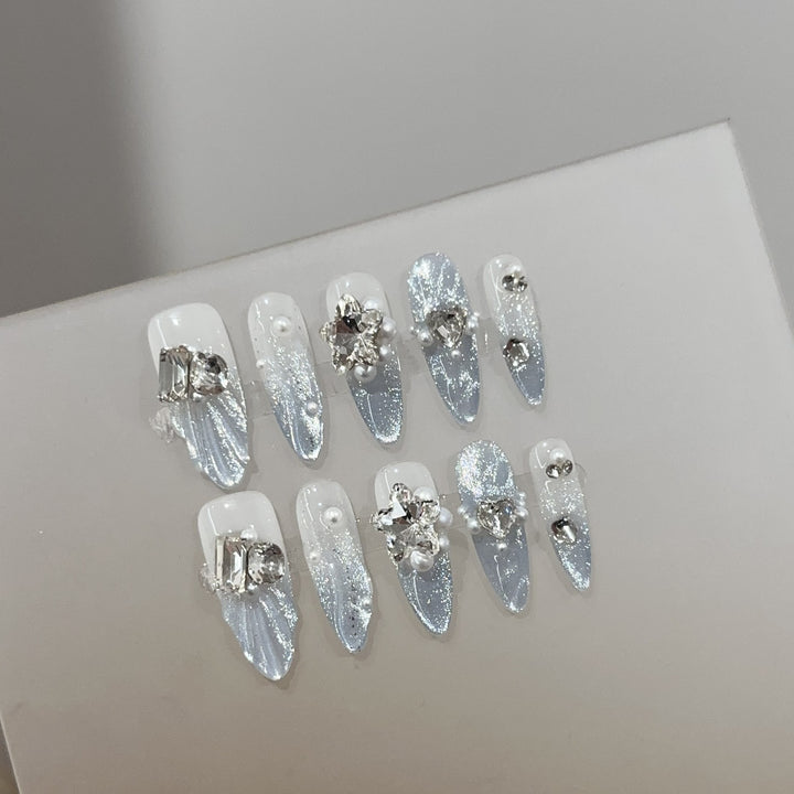 Glamorous Jewel-Accented Press-On Nail Set