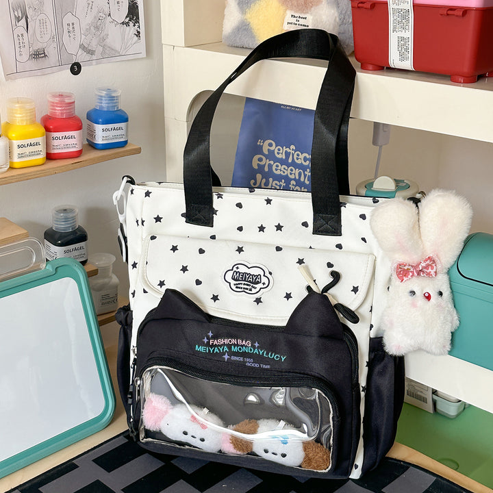 Stylish Water-Resistant Star-Patterned Backpack Stornfield