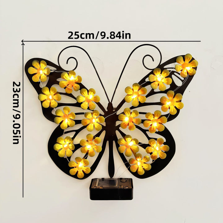 Decorative LED Butterfly Wall Light With Floral Micro-LED Accents And Battery-Powered Control Stornfield