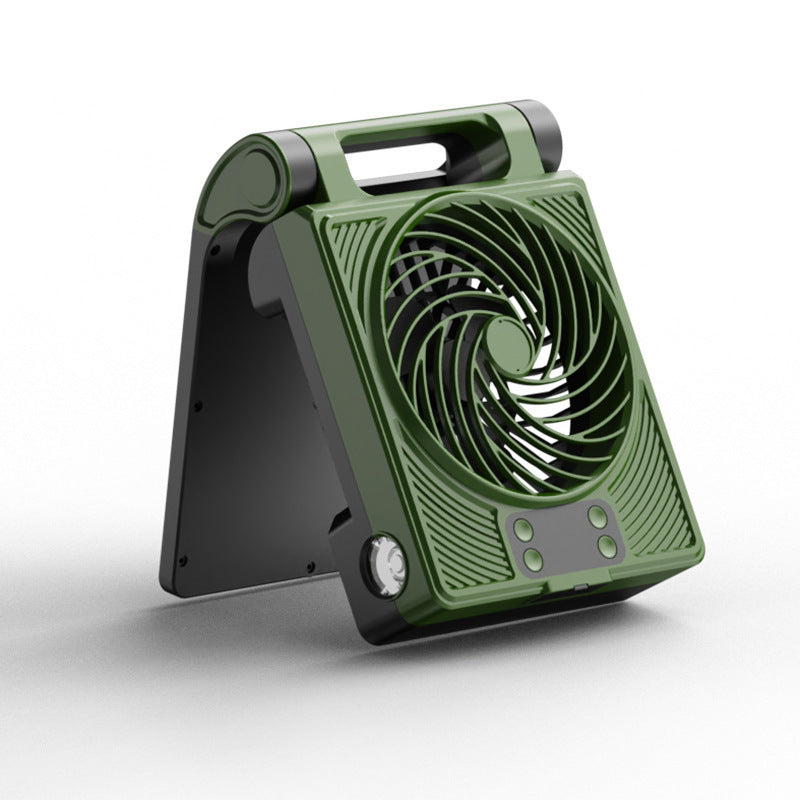 Unisex portable folding rechargeable battery fan with LED flashlight and solar charging function Stornfield