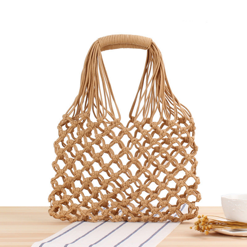 Handmade mesh tote bag with ergonomic carrying handle Stornfield