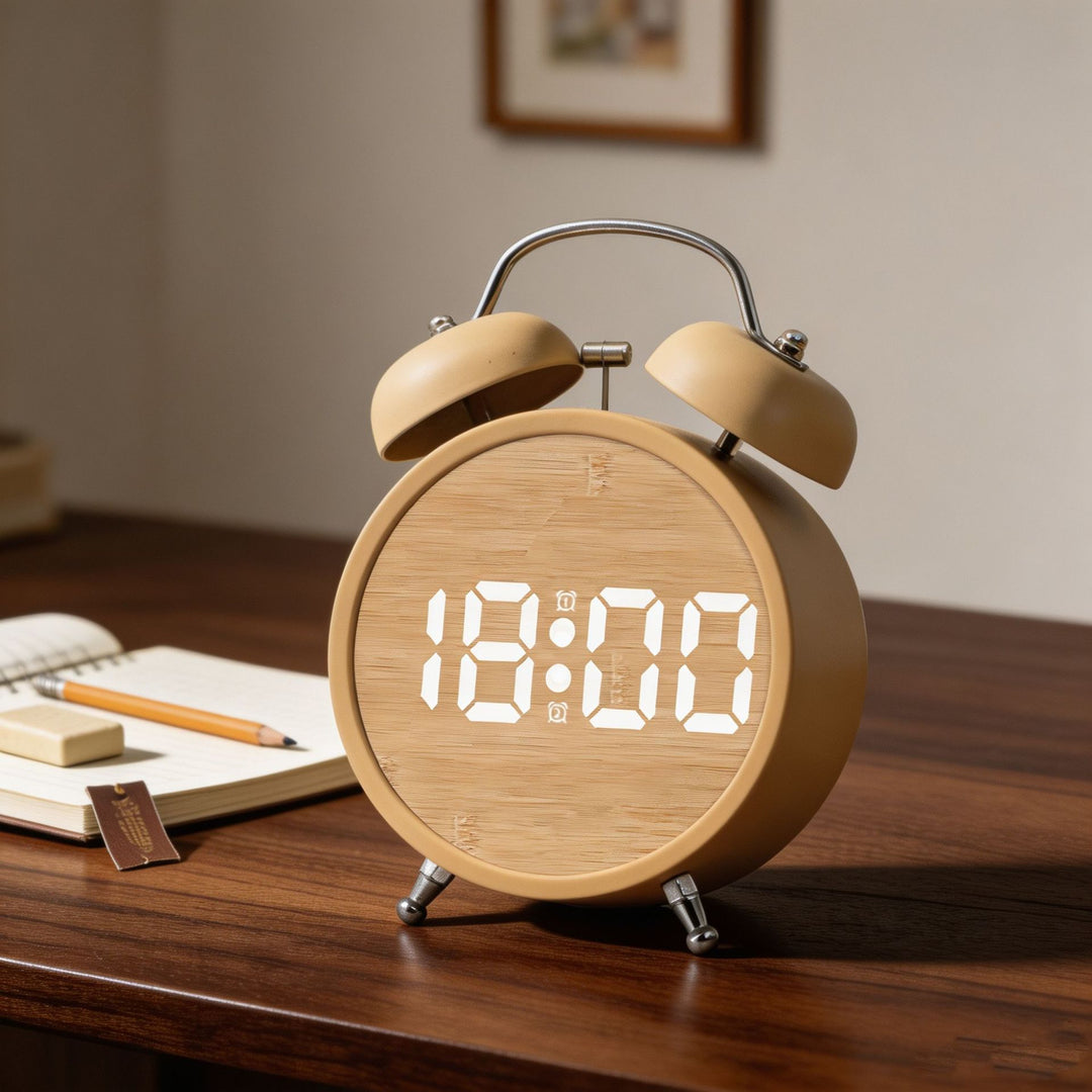Digital Alarm Clock in Modern Design with Large LED Display Stornfield