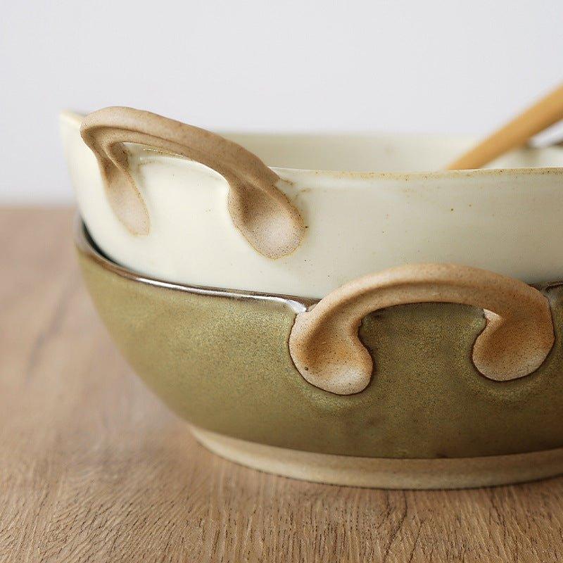 Handcrafted Japanese Ceramic Bowl With Handles | Stornfield