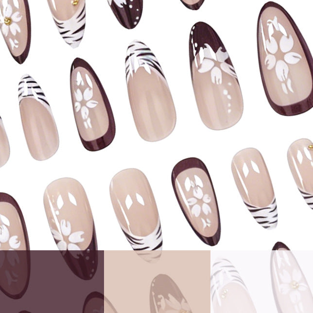 Floral Embellished Press-On Nail Art Stornfield
