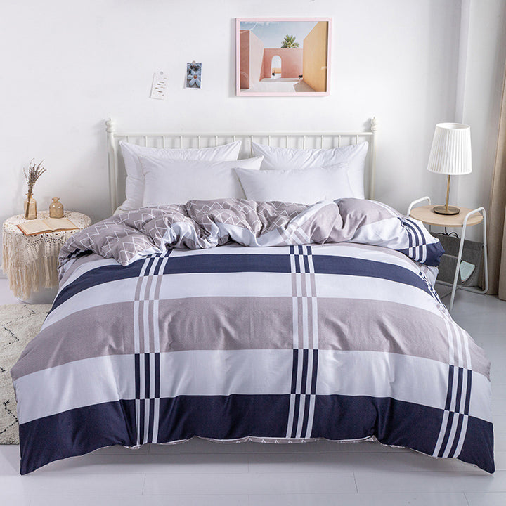 Plaid Patterned Quilted Comforter Set