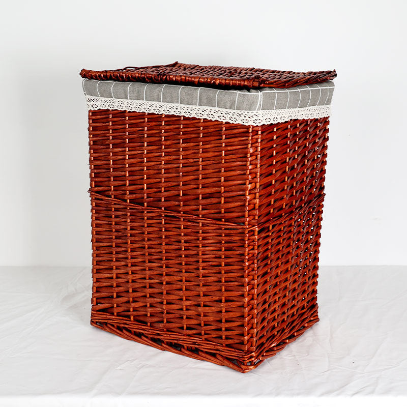 Women's laundry basket with decorative fabric cover and practical lid Stornfield