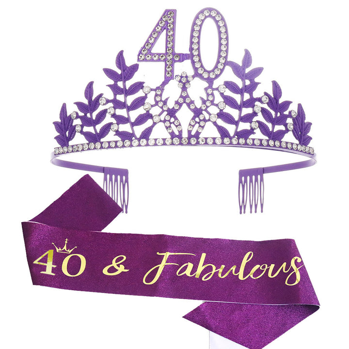 Women's Glamorous Birthday Crown with Shining Rhinestones Stornfield