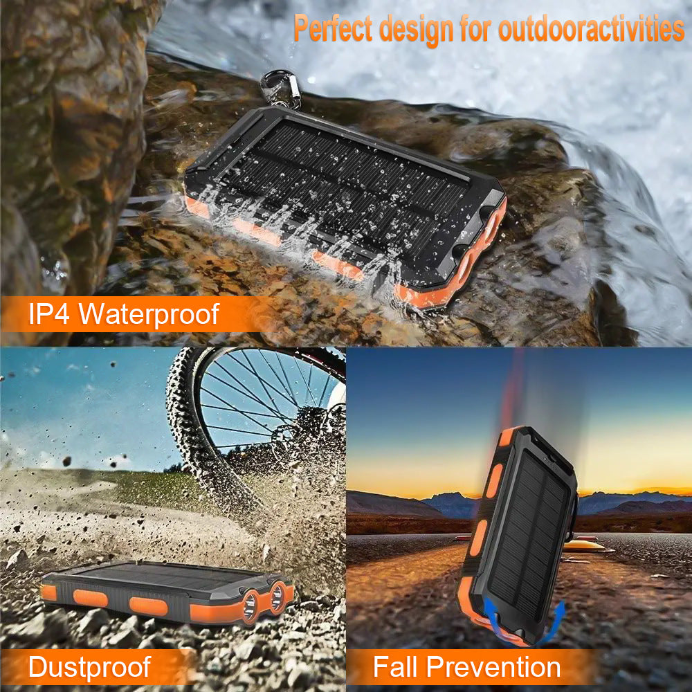 Solar Power Bank with Integrated LED Flashlight and Sturdy Design Stornfield