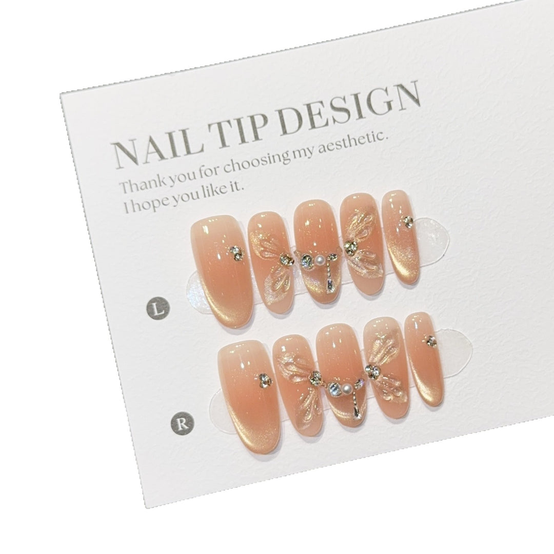 Artificial nail tips with elegant floral details Stornfield
