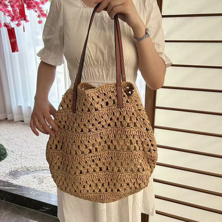 Large Basket Shopper Made of Handwoven Natural Material Stornfield