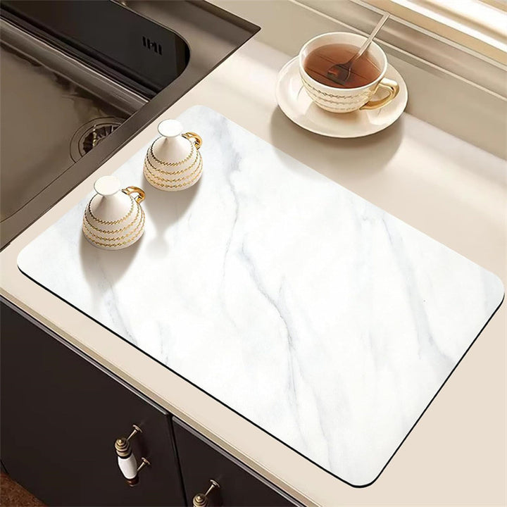 Marble-Inspired Kitchen Counter Mat Stornfield