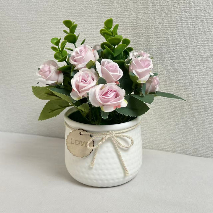 Lifelike Decorative Artificial Rose Plant Arrangement