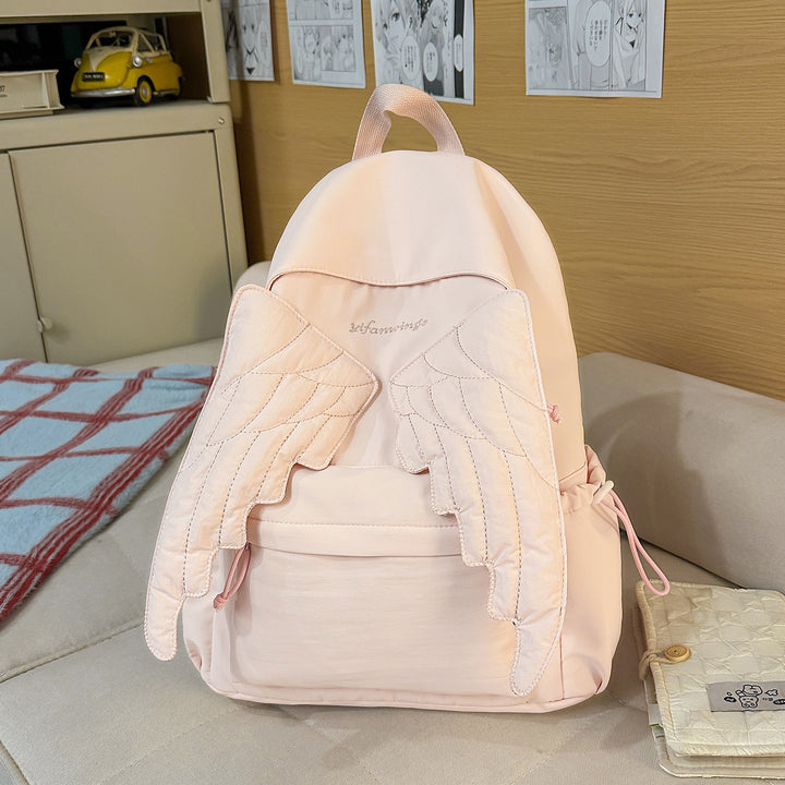 Cute Wing-Embellished Casual Backpack Stornfield