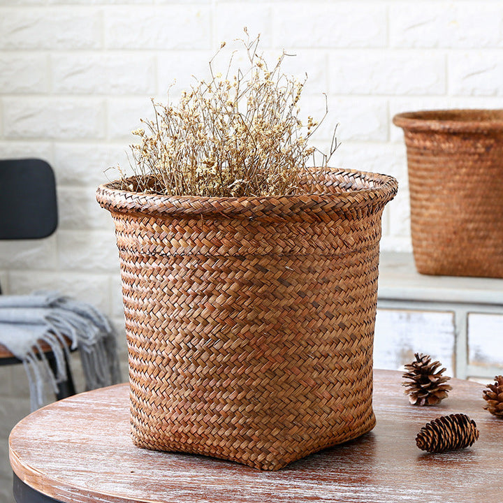 Handcrafted Natural Fiber Storage Bin Stornfield