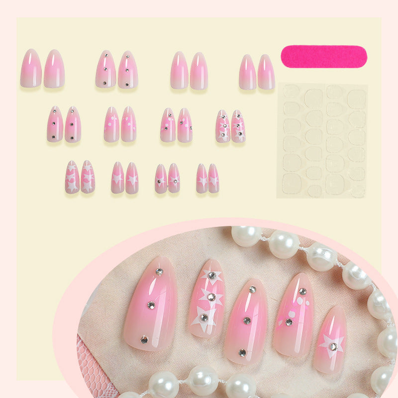 Decorative Press-On Nail Art Set with Star and Sparkle Accents Stornfield