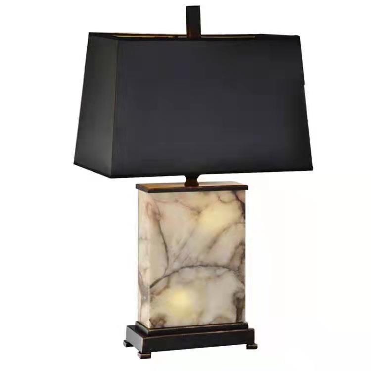 Contemporary Marble & Fabric Table Lamp